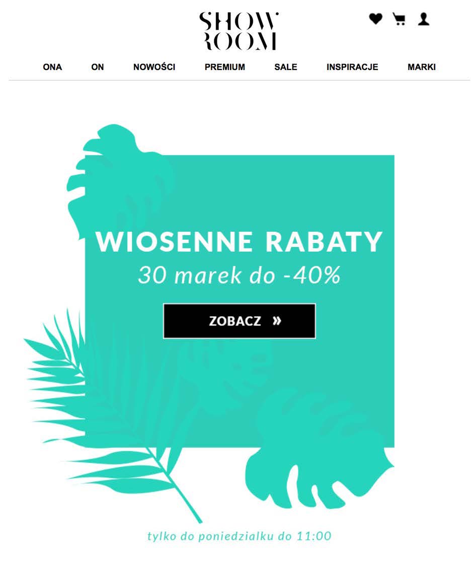 Fragment wiadomości od marki Showroom