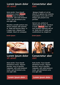 Two Columns Black newsletter template