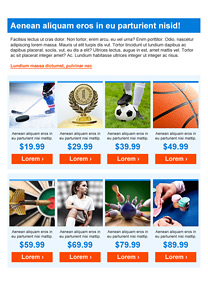 Sports Categories Blue newsletter template
