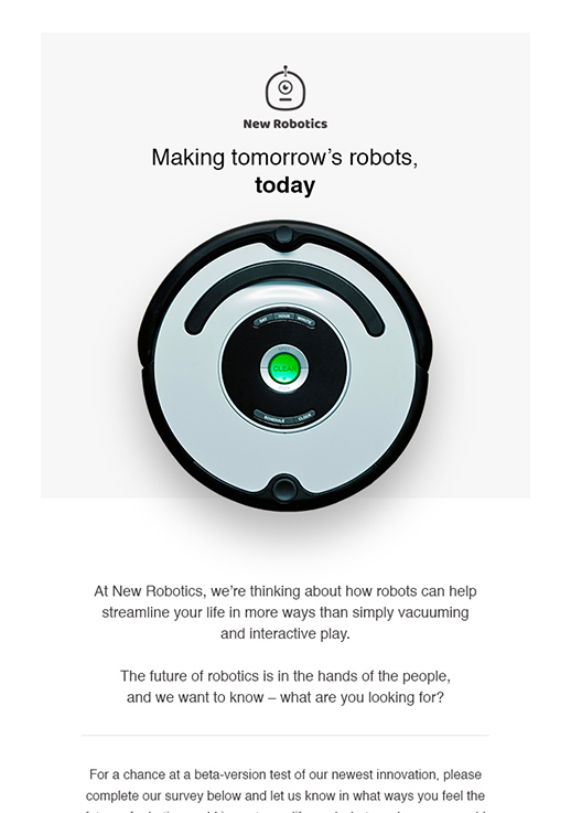New Robotics newsletter template