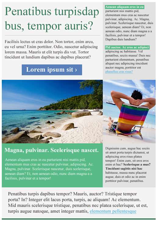Travel and Holiday Newsletter Templates email marketing GR